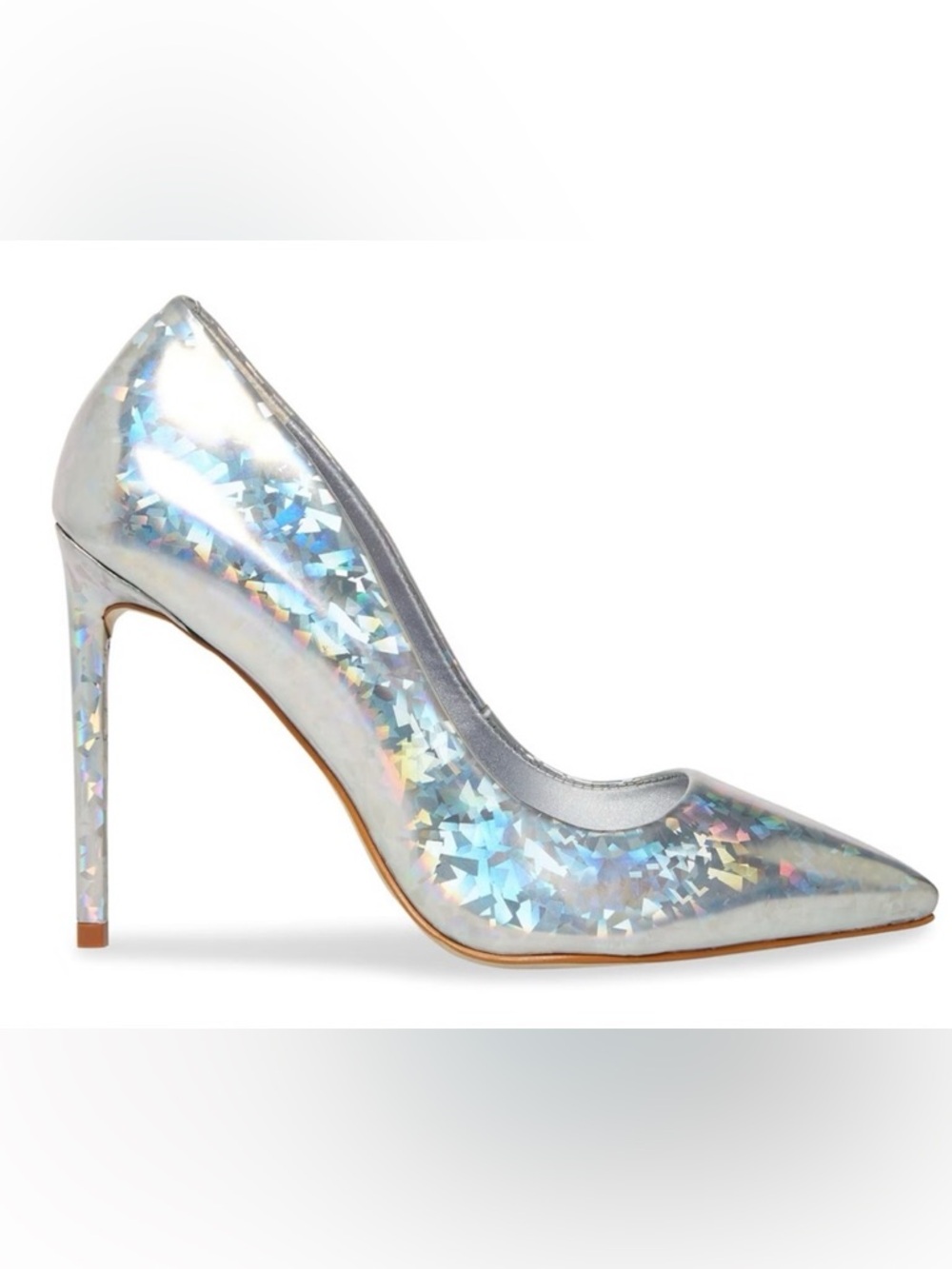 Steve Madden Silver Iridescent Daisie Pointed Toe Stiletto Heels 7